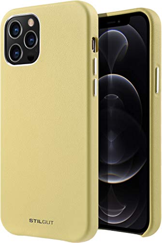 STILGUT Cover kompatibel mit iPhone 12/12 Pro Hülle aus Leder -Lederhülle, Ledercase - Gelb STILGUT Cover kompatibel mit iPhone 12/12 Pro Hülle aus Leder -Lederhülle, Ledercase - Gelb von STILGUT