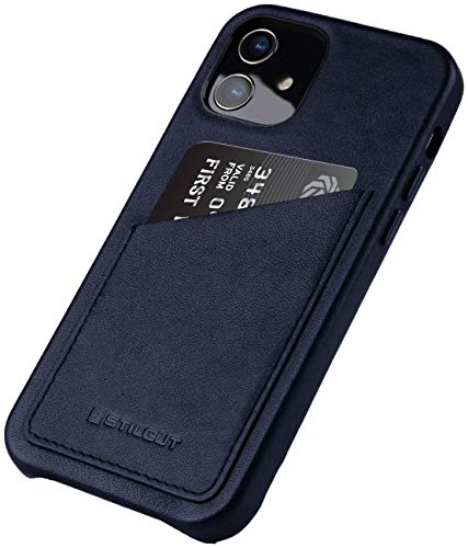 STILGUT Cover kompatibel mit iPhone 12 Mini Hülle mit Kartenfach, Case aus Leder, Kartenhülle - Dunkelblau Nappa STILGUT Cover kompatibel mit iPhone 12 Mini Hülle mit Kartenfach, Case aus Leder, Kartenhülle - Dunkelblau Nappa von STILGUT