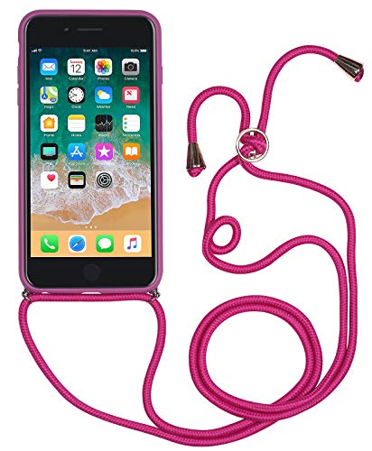STILGUT Handykette entwickelt für iPhone 8/7 und iPhone SE 2020- Handykette für iPhone 8 & iPhone 7 aus Leder & TPU/PC, Handyhülle zum Umhängen, Hülle mit Band - Magenta STILGUT Handykette entwickelt für iPhone 8/7 und iPhone SE 2020- Handykette für iPhone 8 & iPhone 7 aus Leder & TPU/PC, Handyhülle zum Umhängen, Hülle mit Band - Magenta von STILGUT