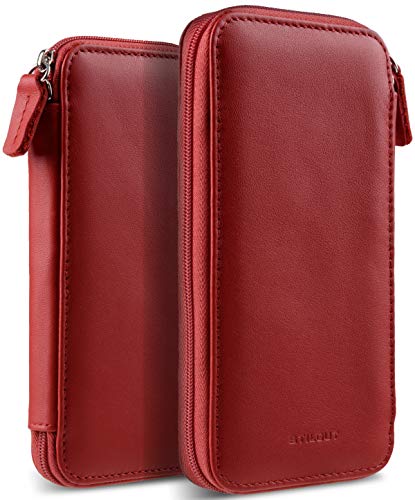 STILGUT Handytasche kompatibel mit iPhone 13 Mini, iPhone SE 2022 und andere Smartphones bis 5,4“, Handyhülle aus Leder mit Reißverschluss, Gr. S - Rot Nappa STILGUT Handytasche kompatibel mit iPhone 13 Mini, iPhone SE 2022 und andere Smartphones bis 5,4“, Handyhülle aus Leder mit Reißverschluss, Gr. S - Rot Nappa von STILGUT