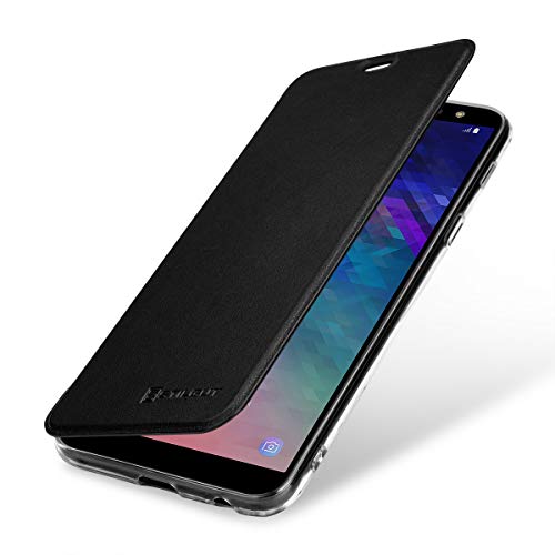 STILGUT Hülle für Samsung A6+ Plus 2018 mit NFC/RFID Blocker aus Leder und durchsichtiges TPU, Schwarz/transparent STILGUT Hülle für Samsung A6+ Plus 2018 mit NFC/RFID Blocker aus Leder und durchsichtiges TPU, Schwarz/transparent von STILGUT