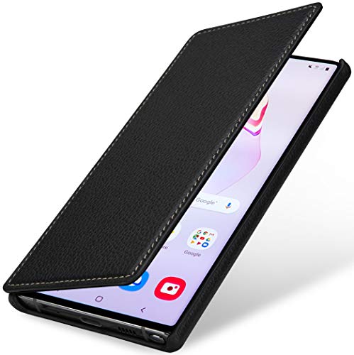 STILGUT Hülle kompatibel mit Galaxy Note 10 Tasche aus Leder, Book Type, schwarz von STILGUT