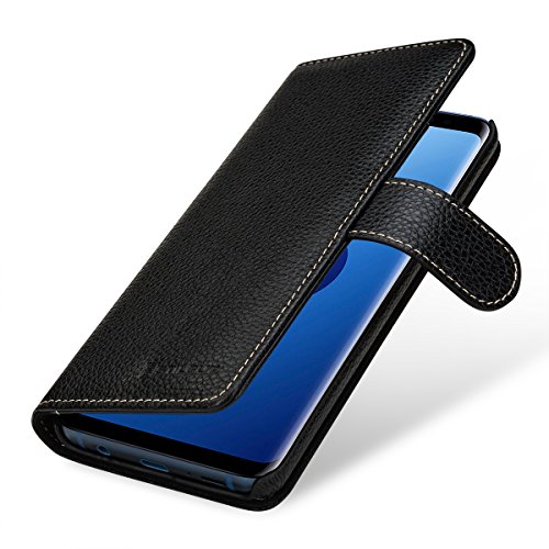 STILGUT Leder-Hülle kompatibel mit Galaxy S9+ (S9plus), Brieftasche mit Kartenfächer, Schwarz von STILGUT