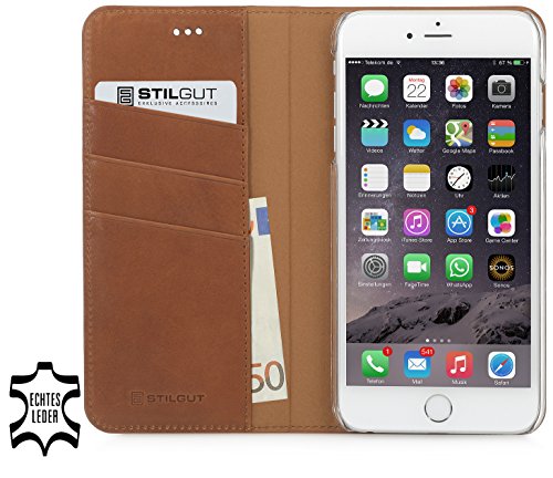 STILGUT Leder-Hülle kompatibel mit iPhone 6s Plus Wallet-Case, Italian Series Terracotta von STILGUT