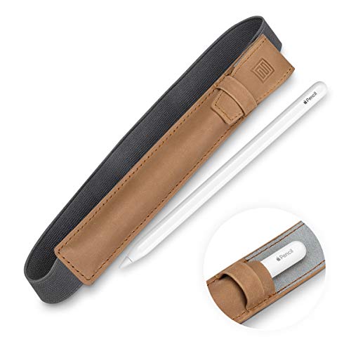 STILGUT Pencil-Halter kompatibel mit iPad Pro 11" 2020, iPad Pro 11" 2018 und iPad Air 4 aus echtem Leder, Cognac Vintage von STILGUT