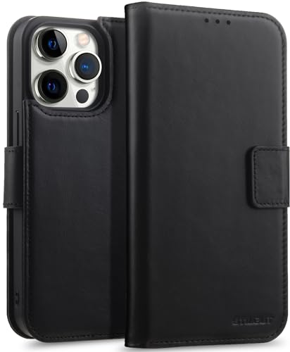 STILGUT Talis 2in1 passend für iPhone 15 Pro Max Hülle mit Kartenfach aus Leder und magnetisches abnehmbares Case, kompatibel mit MagSafe, Wallet Case, Handyhülle mit Fächern – Schwarz Nappa von STILGUT