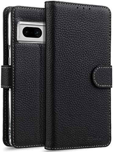 STILGUT Talis kompatibel mit Google Pixel 7 Hülle mit Kartenfach aus Leder, Wallet Case, Lederhülle mit Fächern, Standfunktion & Verschluss - Schwarz von STILGUT