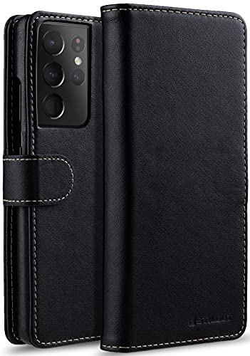 STILGUT Talis kompatibel mit Samsung Galaxy S21 Ultra 5G Hülle mit Kartenfach aus Leder, Flip Cover, Wallet Case, Lederhülle mit Fächern & Verschluss - Schwarz Nappa STILGUT Talis kompatibel mit Samsung Galaxy S21 Ultra 5G Hülle mit Kartenfach aus Leder, Flip Cover, Wallet Case, Lederhülle mit Fächern & Verschluss - Schwarz Nappa von STILGUT