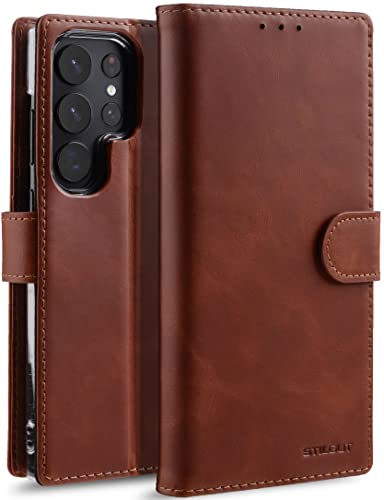 STILGUT Talis kompatibel mit Samsung Galaxy S23 Ultra Hülle mit Kartenfach aus Leder, Wallet Case, Lederhülle mit Fächern & Standfunktion - Cognac STILGUT Talis kompatibel mit Samsung Galaxy S23 Ultra Hülle mit Kartenfach aus Leder, Wallet Case, Lederhülle mit Fächern & Standfunktion - Cognac von STILGUT