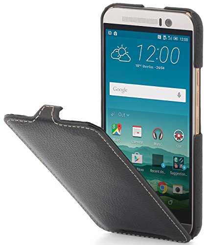 STILGUT UltraSlim Case, Hülle Tasche aus Leder kompatibel mit HTC One M9, schwarz von STILGUT