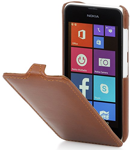 STILGUT UltraSlim Case, Tasche aus Leder für Nokia Lumia 530, Cognac von STILGUT
