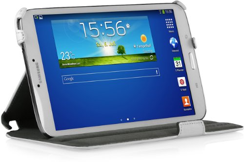 STILGUT UltraSlim Case, Tasche mit Stand- und Präsentationsfunktion kompatibel mit Samsung Galaxy Tab 3 8.0, weiß von STILGUT