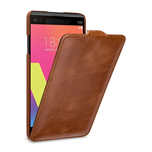 STILGUT UltraSlim Case Hülle Leder-Tasche für LG V20. Dünnes Flip-Case vertikal klappbar aus Echtleder für das Original LG V20, Cognac STILGUT UltraSlim Case Hülle Leder-Tasche für LG V20. Dünnes Flip-Case vertikal klappbar aus Echtleder für das Original LG V20, Cognac von STILGUT