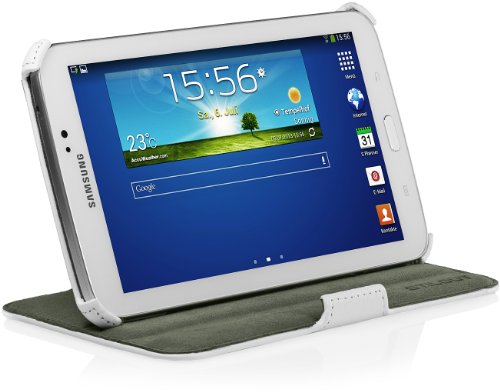 STILGUT UltraSlim Case V2, Tasche mit Stand- und Präsentationsfunktion passend für Samsung Galaxy Tab 3 7.0, weiß von STILGUT
