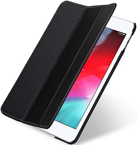StilGut Couverture entwickelt für iPad Mini 5 Lederhülle - iPad Mini 5 (2019) Hülle aus Leder mit Smart Cover + Standfunktion, Case - Schwarz von STILGUT
