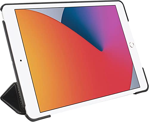 StilGut Couverture kompatibel mit iPad 10.2“ (9., 8. & 7. Generation) Hülle - iPad 10.2“ Hülle aus Leder mit Smart Cover + Standfunktion, Lederhülle, Case - Schwarz von STILGUT