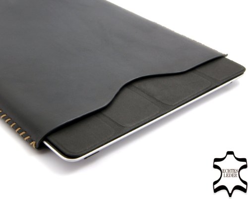 StilGut Exklusive Ledertasche Sleeve kompatibel mit Apple iPad 1 & iPad 2, schwarz von STILGUT