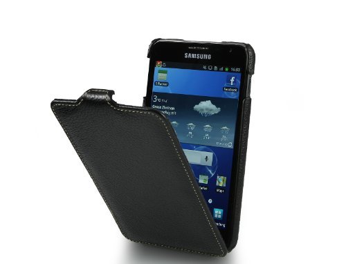 StilGut Exklusive Ledertasche passend für Samsung Galaxy Note 2 N7100, schwarz von STILGUT