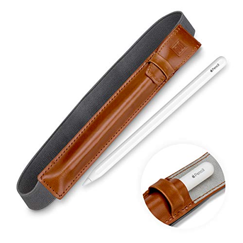 StilGut Pencil-Halter kompatibel mit Apple iPad Pro 12.9" 2018 aus echtem Leder, Cognac von STILGUT