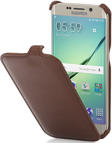 StilGut Slim Case, Tasche Hülle für Samsung Galaxy S6 Edge, Cognac Vintage von STILGUT