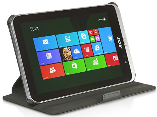 StilGut Ultraslim Case V2, Tasche mit Stand- und Präsentationsfunktion für Acer Iconia W4-820, Schwarz von STILGUT