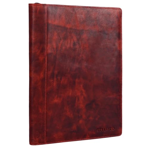 STILORD 'Julius' Vintage Konferenzmappe Leder Schreibmappe Aktenmappe Dokumentenmappe A4 Organizer 12 Zoll Tablettasche echtes Rindsleder, Farbe:Kara - rot STILORD 'Julius' Vintage Konferenzmappe Leder Schreibmappe Aktenmappe Dokumentenmappe A4 Organizer 12 Zoll Tablettasche echtes Rindsleder, Farbe:Kara - rot von STILORD