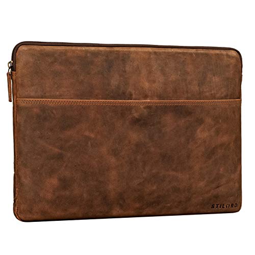 STILORD 'Murphy' Laptoptasche 15.6 Zoll Leder Vintage Sleeve ideal als MacBooktasche 16 Zoll Laptop Hülle 15 Zoll Notebook Tasche Schutzhülle Dokumentenmappe von STILORD
