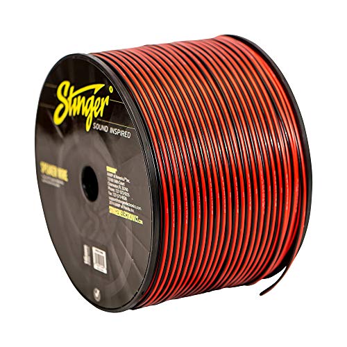 STINGER SPW516RB Lautsprecher-Kabel 2X 1,5mm² 16GA (OFC Kupfer-Kabel / 26 Litzen) Leitung Kabel für Auto HiFi Installation | Länge: 1m | Farbe: rot/schwarz von STINGER