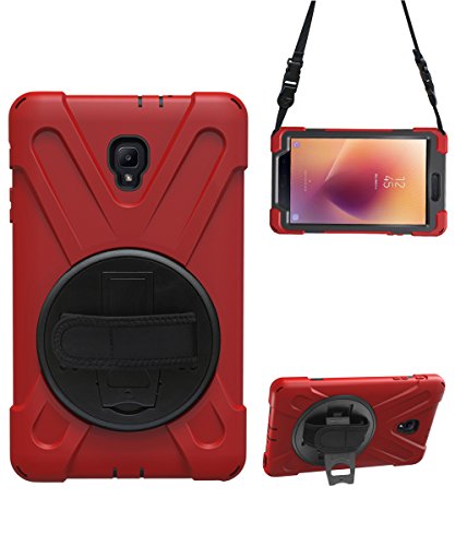 STLDM Schutzhülle für Galaxy Tab A 8.0 Modell 2017 (nicht für 2015), strapazierfähig, stoßfest, dreilagig, Hybrid-Schutzhülle für Samsung Galaxy Tab A 8.0 Zoll Tablet (SM-T380/T385) rot rot von STLDM
