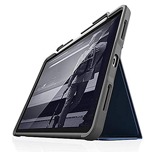 STM Bags Dux Plus Case Folio Schutzhülle für Apple iPad Air 10,9" (2020) - blau/transparent [Apple Pencil Halterung I Militär Standard I Wasserabweisend I Standfunktion I wake/sleep] von STM Bags