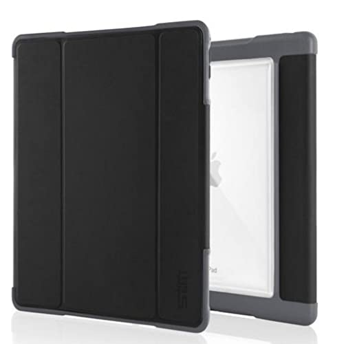 STM Bags Dux Case Folio Schutzhülle für Apple iPad Air 2 - schwarz/transparent [Militär Standard I Transparente Rückseite I Wasserabweisend I Standfunktion I wake/sleep] - STM-222-104J-01 von STM