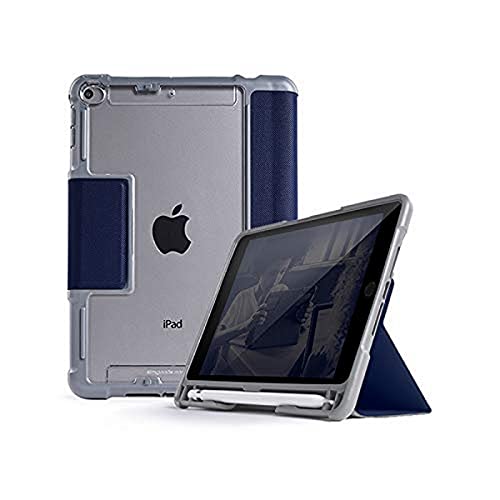 STM Bags Dux Plus DUO Case für Apple iPad mini 5 (2019) / iPad mini 4 - blau/transparent [Militär Standard I Apple Pencil / Logitech Crayon Fach I Wasserabweisend I Standfunktion I Wake/sleep] von STM