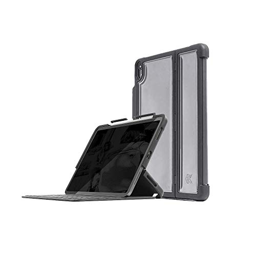 STM Bags Dux Shell Case Schutzhülle für Apple 12,9" iPad Pro (2018) - schwarz/transparent [Militär Standard I Apple Stylus Fach I Transparente Rückseite I Apple Smart Cover/Keyboard kompatibel] von STM