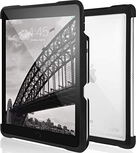 STM Bags Dux Shell Case Schutzhülle für Apple 9,7" iPad Pro (2015 & 2017) - schwarz/transparent [Militär Standard I Apple Stylus Fach I Transparente Rückseite I Apple Smart Cover/-Keyboard kompatibel] von STM