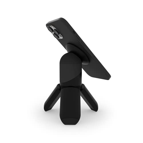 STM MagPod - iPhone MagSafe Stativ - Verstellbare iPhone-Halterung für optimale Betrachtungswinkel, Selfies und Vlogging - Einziehbare Beine für einfache Lagerung und Portabilität - Schwarz von STM