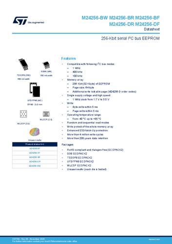 STMicroelectronics M24256-BWMN6P Speicher-IC SO-8 256 kBit 32 K x 8 Tube von STMICROELECTRONICS