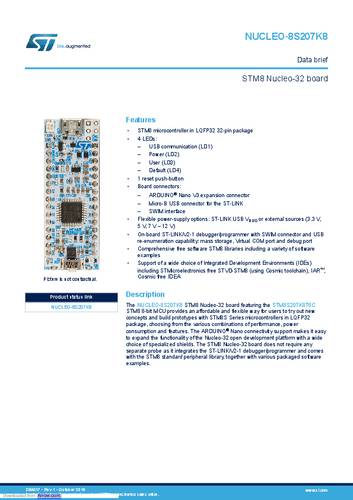 STMicroelectronics NUCLEO-8S207K8 Entwicklungsboard 1St. von STMICROELECTRONICS