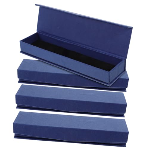 STOBOK 1 Satz Etui Aufbewahrungsbox Für Stifte Stiftebox Stiftekoffer Stifte Box Kalemlik Stiftständer Stifthalter Anzeige Abteil Stiftverpackung Einzelne Federtasche Stoff Blue 4 Stück von STOBOK