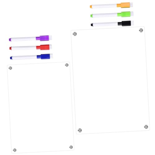 STOBOK 1 Satz Magnete Kühlschrank Radiergummi Planke kühlschranl organisator küchenplaner durchsichtiges, trocken abwischbares Acryl-Board kleine trocken abwischbare Tafeln Transparent von STOBOK