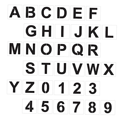 STOBOK 1 Satz Malvorlage schriftschablone bastelvorlagen Zahlenschablone Stempelschablone Alphabet Schablonennummern Briefe zeichnen Formen Malform für das Haustier Beige von STOBOK