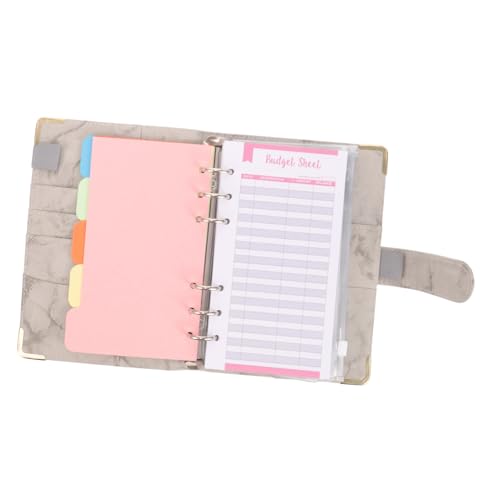 STOBOK 1 Satz Notizbuch aus Leder aktenkoffer aktentaschen budgetbuch schreibheft brieftasche Bindemittel Budget-Notizblock Geld sparende Lieferungen Ordner für Budget Geldbinder PVC Grey von STOBOK