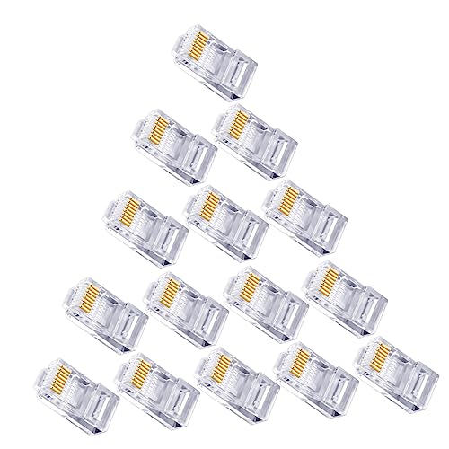 STOBOK 100Stücke Ethernet Kabelanschluss Cat Netzwerkstecker Pass Through Design für Festkabel Kompakt Robust für Büroanwendungen von STOBOK