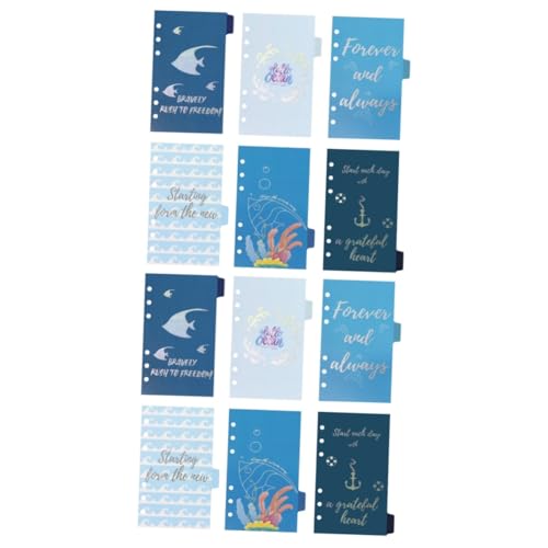 STOBOK 12 Stk Trennseite Trennblatt Für Loseblattordner Laschen Für Ordner Bibel Notizbuch Professionelles Notizbuch Professioneller Binder Sammelkarten Papier Schulmaterial A6 von STOBOK
