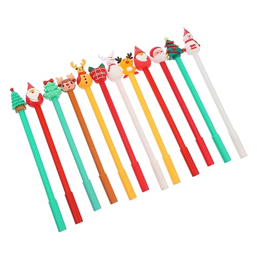 STOBOK 12 Stück Schreibwaren Stifte schreibkladde weihnachtsgeschenke geldgeschenke weihnachten weihnachtsaccesoir gel pen Tinte löschbar Weihnachtsstifte Schulbedarf Plastik von STOBOK