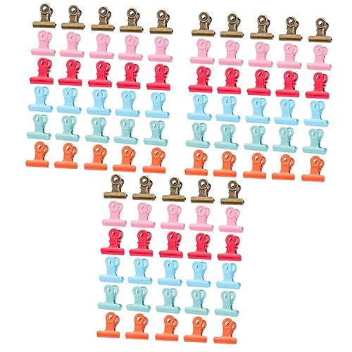 STOBOK 120 STK DIY Bastelclips Papier-fotoklammer Miniclips Bindemittel Klemmbrettordner Heftklammern Büroklammern Mini-scharnierclips Buchbinder Rosa Ordner Jahrgang Fotoordner Student von STOBOK