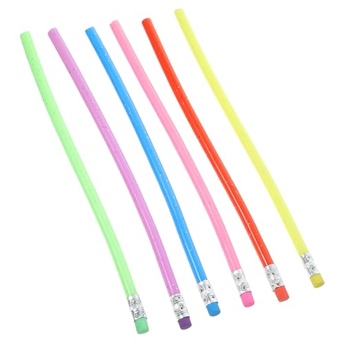 STOBOK 12Stücke Biegsame PVC Bleistifte Mit Radiergummi Umweltfreundliches Flexibles Schreibwerkzeug Zufälligen Lang von STOBOK