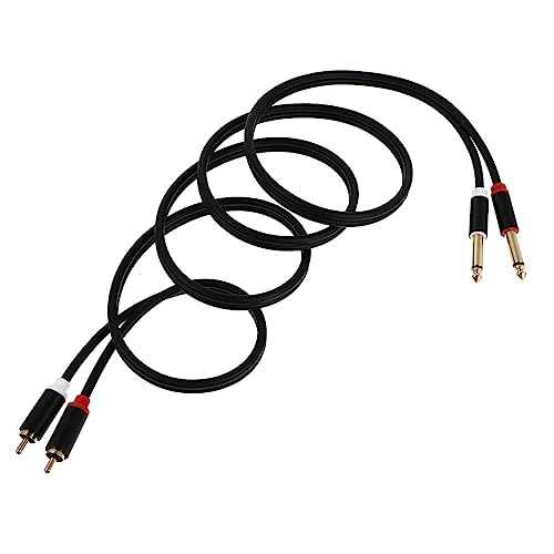 STOBOK 1Stück Lautsprecher Audiokabel Doppelte zu Hochwertige Kupferleiter Schwarz für Mixer Dvd Player Lautsprecher Signalübertragung Langlebig von STOBOK
