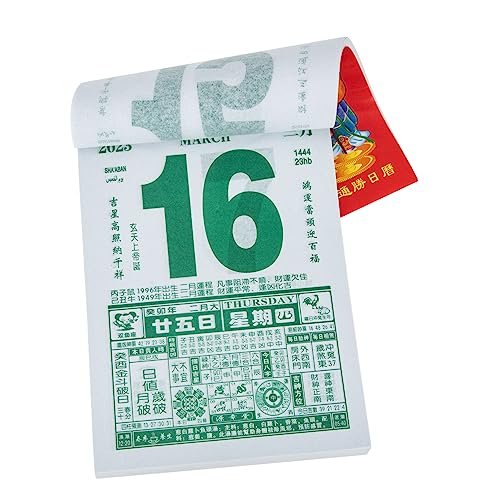 STOBOK 2 Stück 2023 Alter Almanach Feng-shui-kalender Jährliche Wand Fengshui-kalender Günstig Schreibtischaufsatz Frühlingsfest Hängender Kalender Papier Vertikal Büro China Daily von STOBOK