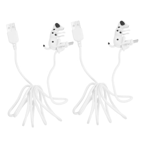 STOBOK 2 Stück Datenleitung USB-Ladeleitung Typ C Ladegerät Schnellladung Typ-C-Ladeleitung büro zubehör Hund USB tragbare Ladegeräte tragbares Ladegerät Datenkabel USB-Kabel Metall Weiß von STOBOK