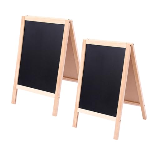 STOBOK 2 Stück Doppelseitige Kleine Tafel Freistehende Kreidetafel -whiteboard Studenten-whiteboard Löschbares Zeichenbrett Für Löschbares Whiteboard Kreidetafel-schild Holz von STOBOK